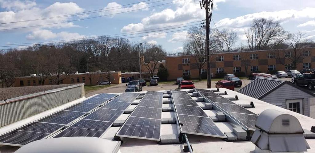 Solar panel installation in progress